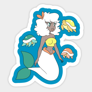 Mermaid with her Turtles Sticker